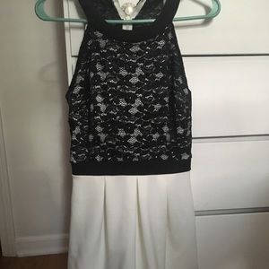 Black/White Lace Skater Dress
